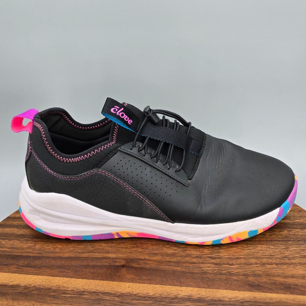 Clove Shoes Mens 10.5 Black Drawstring Low Top Professional Nursing Sneakers